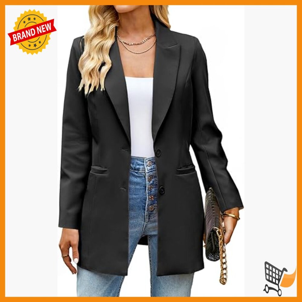 Women's Business Casual Blazer Jacket Long Sleeve Relaxed Fit Professional